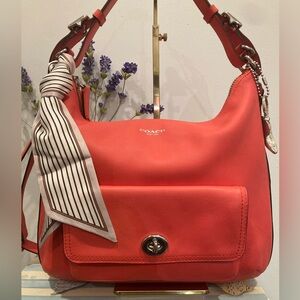 Coach Vintage Legacy Courtenay Coral Hobo Crossbody Leather Handbag
